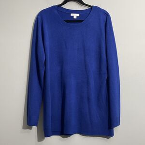 New York & Company Blue Pullover Sweater Women’s XXL Long Sleeve Soft Knit Top